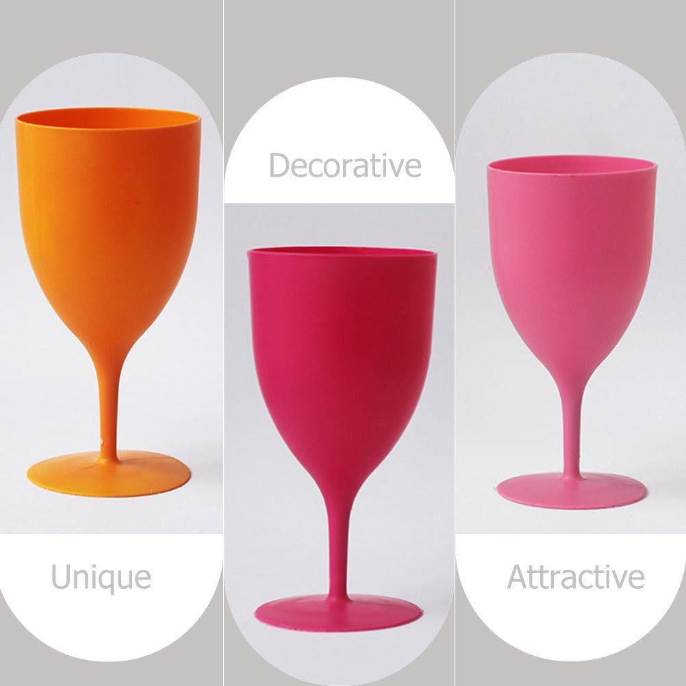 Cabilock Easter Colored Plastic Wine Glasses Set of 6-6.3 Inch Party Goblets for Home Dining and Cocktail Drinkware for Holiday Gatherings