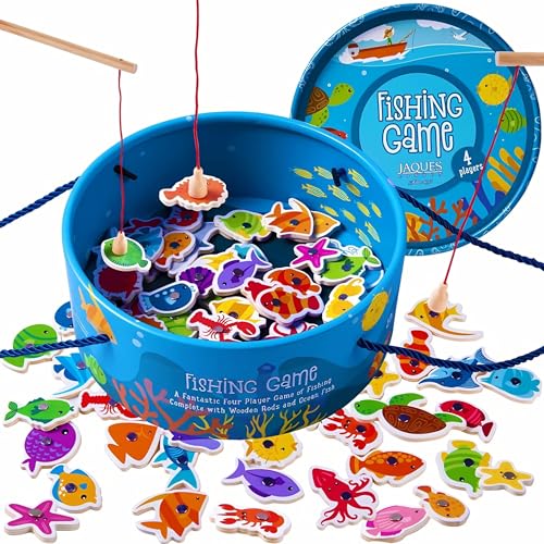 Jaques of London Magnetic Fishing Game | Educational Toy for Toddlers Age 35 | Wooden Catch & Count Game for Boys & Girls