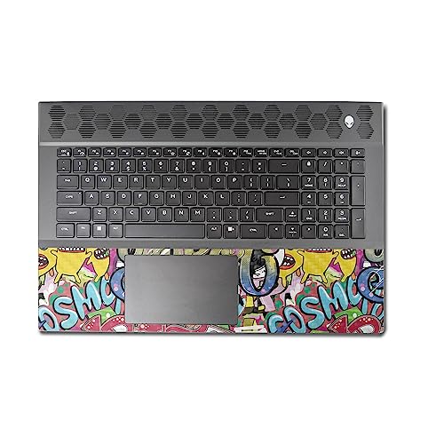 Image of MightySkins Carbon Fiber Skin Compatible With Alienware M18 R1 (2023) Full Wrap Kit - Funky Graffiti | Protective, Durable Textured Carbon Fiber Finish | Easy To Apply & Change Style | Made in the USA