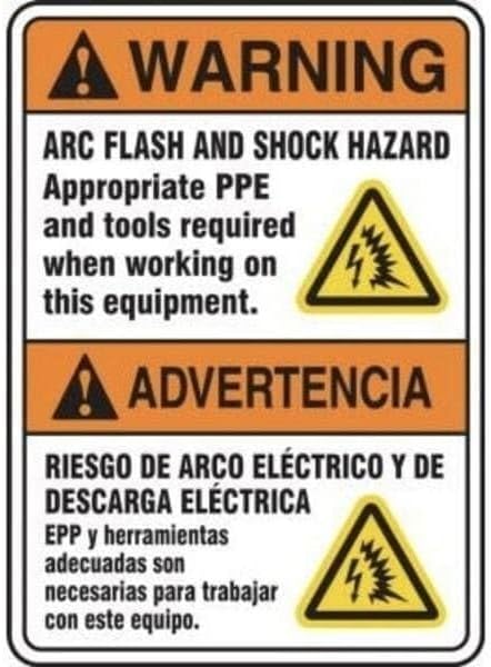 BILINGUAL Safety Sign SPANISH, Mfr: SBMELC362XL-A