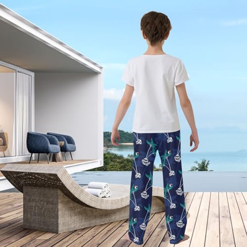 visesunny Boys' Pants Skull Palm Tree Jogger Pants Elastic Waist Long Bottoms Trousers with Pockets3
