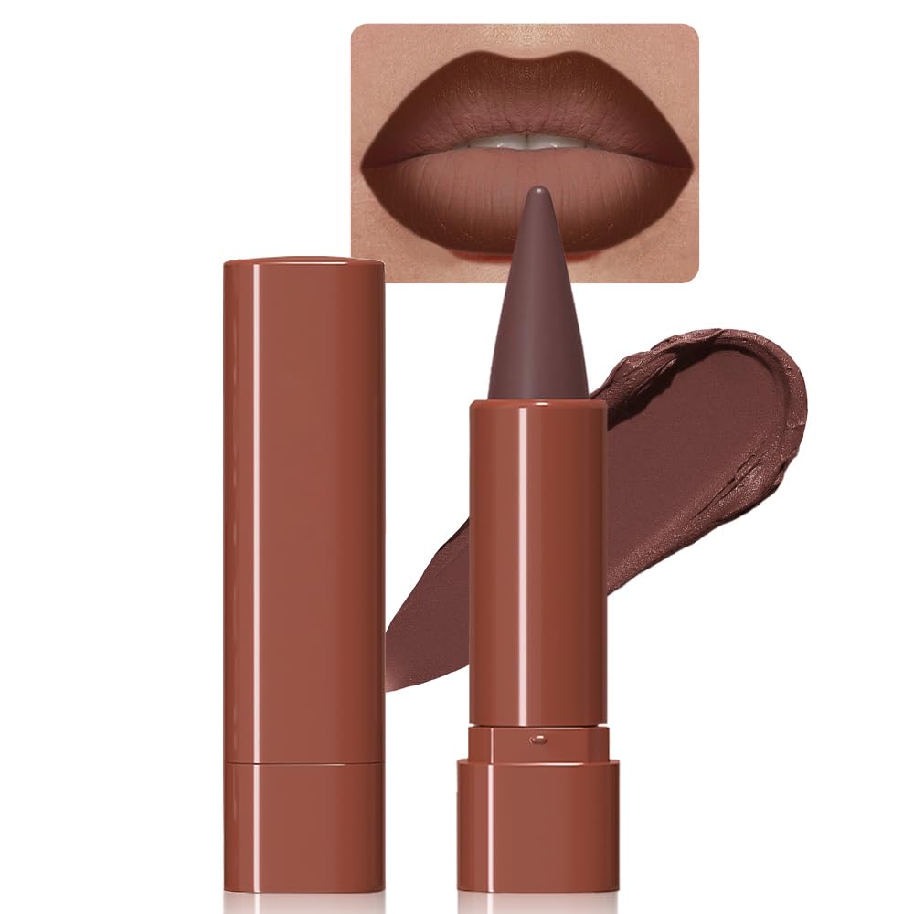 BINGBRUSH 2-in-1 Gradient Dark Brown Lip Liner & Lipstick Combo,Matte Longwear Waterproof Lip Pencil with Cone Tip,Smudge Proof Crayon for Flawless Ombre Contour,Women’s Long Lasting Makeup Set BINGBRUSH 2-in-1 Gradient Dark Brown Lip Liner & Lipstick Combo,Matte Longwear Waterproof Lip Pencil with Cone Tip,Smudge Proof Crayon for Flawless Ombre Contour,Women’s Long Lasting Makeup Set