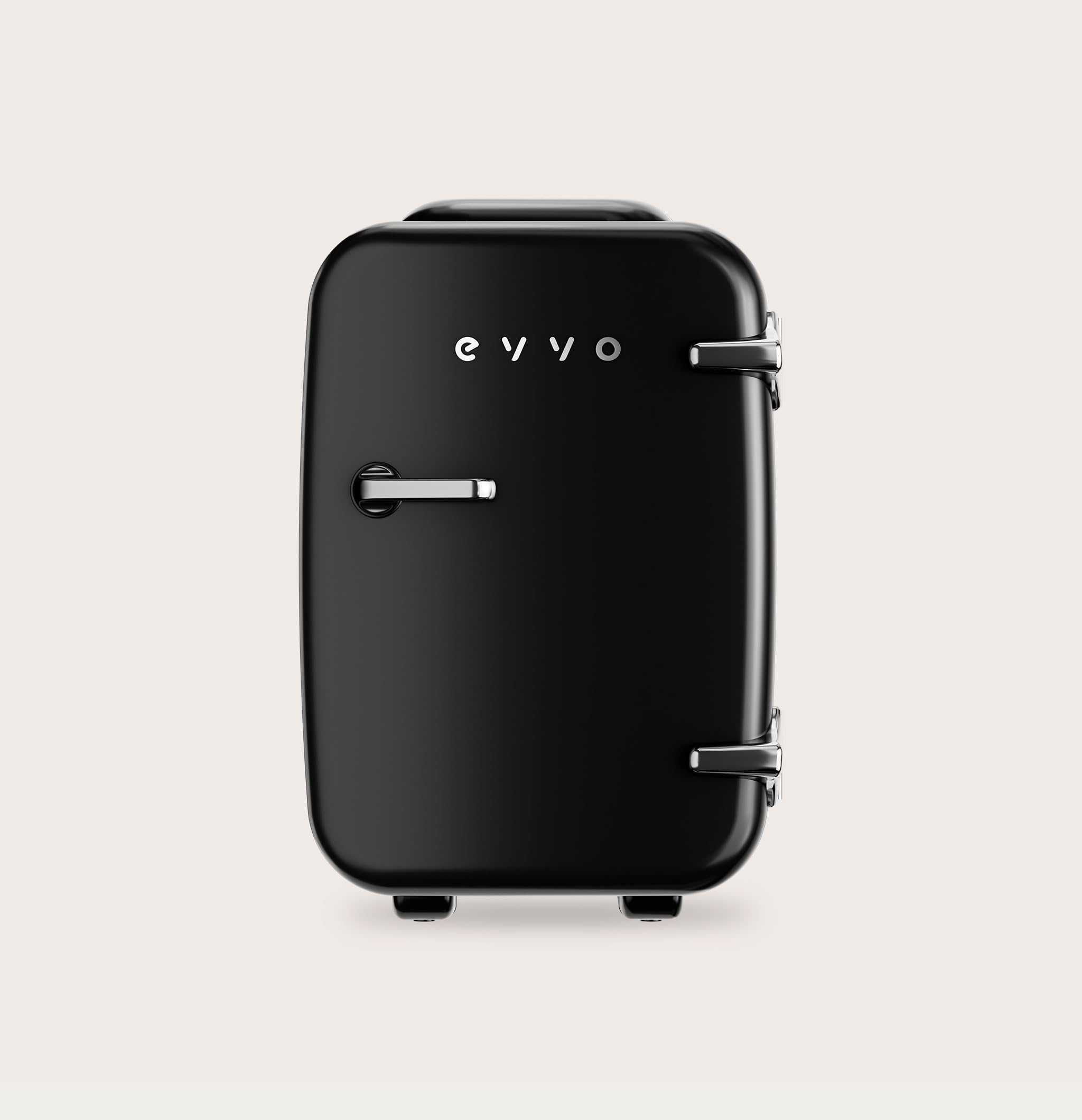 EVVO F4 Mini frigorifero in stile retrò, nero, 4 l, per creme, trucco, bellezza, frigorifero portatile per stanza, ufficio e auto, funzione fredda e calda, silenzioso, 12 V/220 V