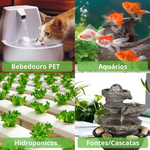 Bomba Submersa Bombinha Motor Para Aquário Fonte Água Bebedouro Pet 150l/h Bivolt