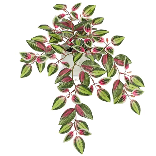 Planta artificial colgante, planta artificial en maceta, planta artificial, decoración moderna de plástico para casa, oficina, baño, cocina y decoración de interiores