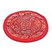 Cuscino buddista per campana tibetana, cuscino con anello in broccato, per ciotola del suono buddista, rosso nepal, 10 cm