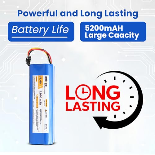 Image of 14.4V 5200mAh Li-ion Battery (74.88Wh) for 360 S9 X90 X95 S10 Robovac L10 L70 Hybrid | High Capacity Durable Rechargeable Battery for Robot Vacuum Cleaner