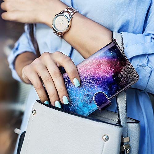 ULAK iPhone Xs Max Wallet Case, Premium PU Leather Case with Kickstand Card Holder ID Slot and Wristlet Shockproof Protective Cover for Apple iPhone Xs Max, Mandala Floral - Thumbnail 5