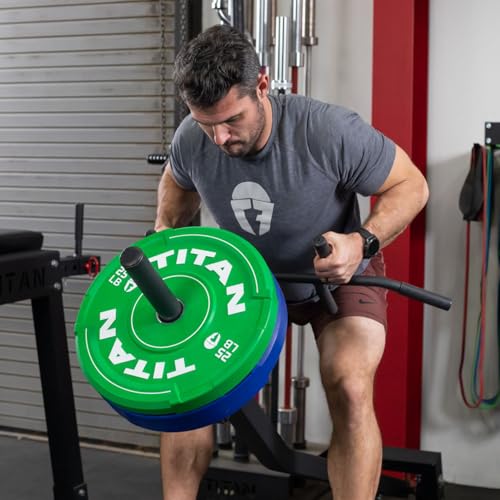 Image of Titan Fitness Plate-Loaded Standing T-Bar Row Machine, Adjustable Multi-Grip Handles, Fits Olympic Weight Plates, Multi-Joint Back Row Exercise Machine for Upper Body Strength
