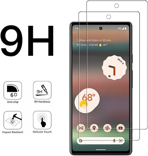 Miniatura 5 de VIESUP Protector de pantalla transparente para Google Pixel 6a HD de vidrio templado, 2 unidades, dureza 9H, antiarañazos, protector de pantalla