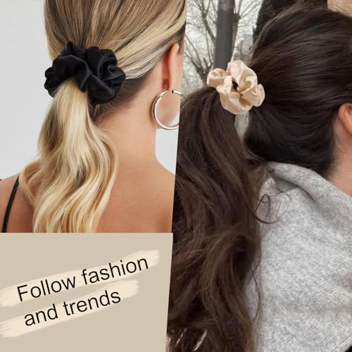 Image of Hair Scrunchies for Women - Hair Ties No Damage Both for Thick Hair or Thin Hair Curl Hair No Crease Scrunchies Ponytail Holder No Hurt Your Hair