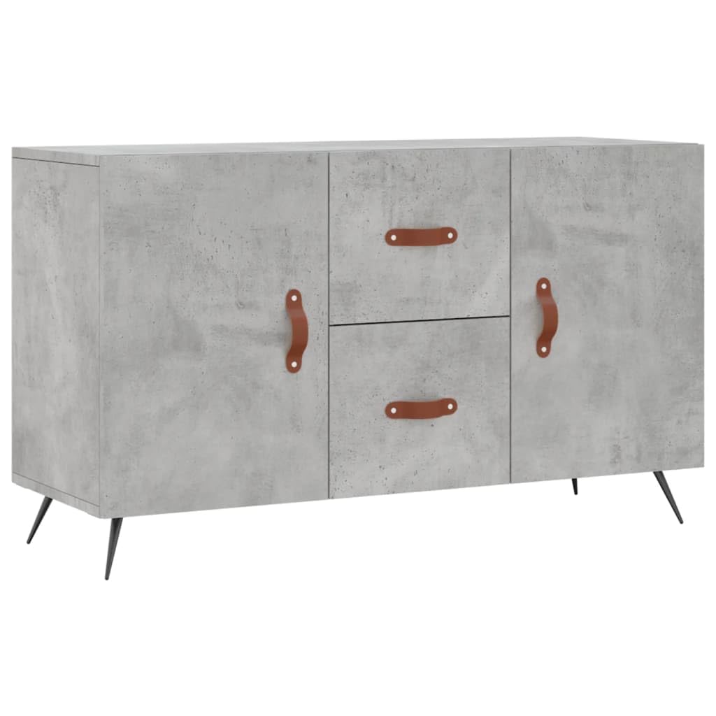 Vidaxl Concrete Grey Sideboard With Metal Legs- Engineered Wood Construction, Ample Storage Space, Contemporary Design, 100X36x60 Cm