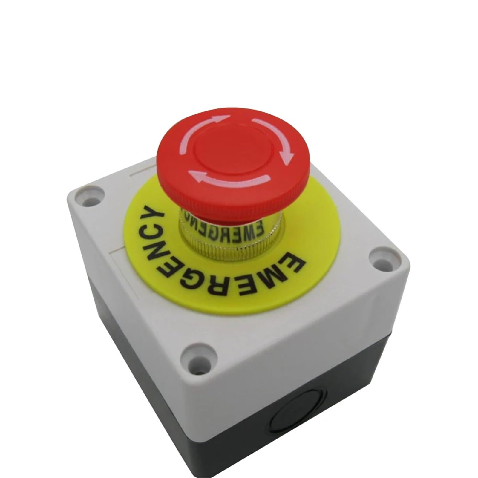 JNURGWLYH Red Mushroom Cap Plastic Shell DPST Emergency Stop Push Button Switch AC660V 10A Equipment Lift Elevator Latching e-Stop Switch