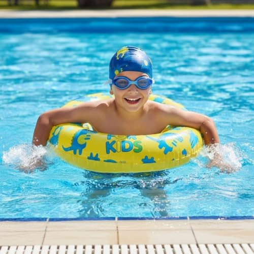 Image of Kids 6-in-1 Water Activity Kit with Trunks, Silicone Cap, Anti-Fog Goggles, Swim Tube, Nose Clip & Earplugs -Swim Set for Boys Pool, Beach
