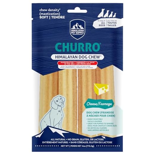 yaky CHURRO Himalaya Cheese Treats | Lactose Free | Gluten Free | Grain Free | USA MADE | for All Breeds | 4 CHURROs per Pouch | Original Cheese Flavor