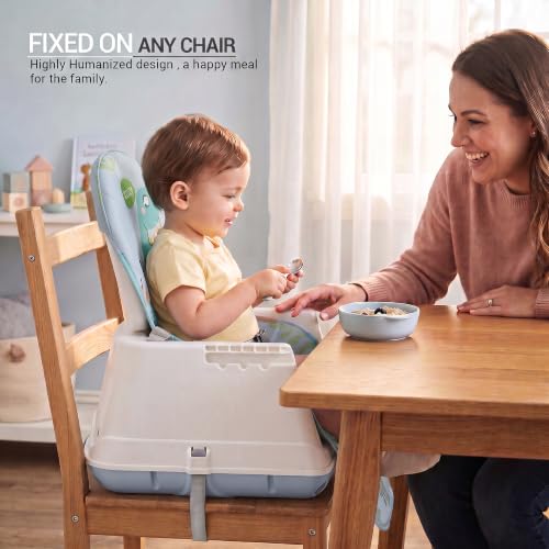 Image of Baybee 4 in 1 Convertible High Chair for Kids | Foldable Baby Feeding Chair with Safety Harness, Adjustable Tray, Booster Seat | Easy to Clean, Portable Dining Chair (Lite Blue)