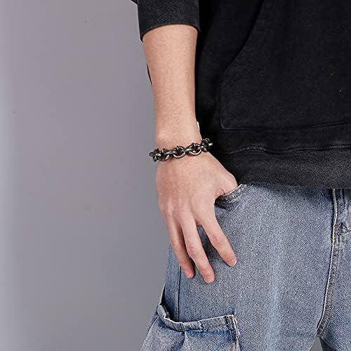 Rivet Stainless Steel Men's Bracelet Steel Nail Design Vintage Style Bracelet Gothic Hip Hop Jewelry, Lobster Clasp - Image 3