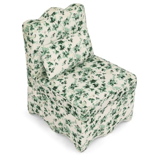 Sillón tapizado flannel verde sin brazos miniatura 4
