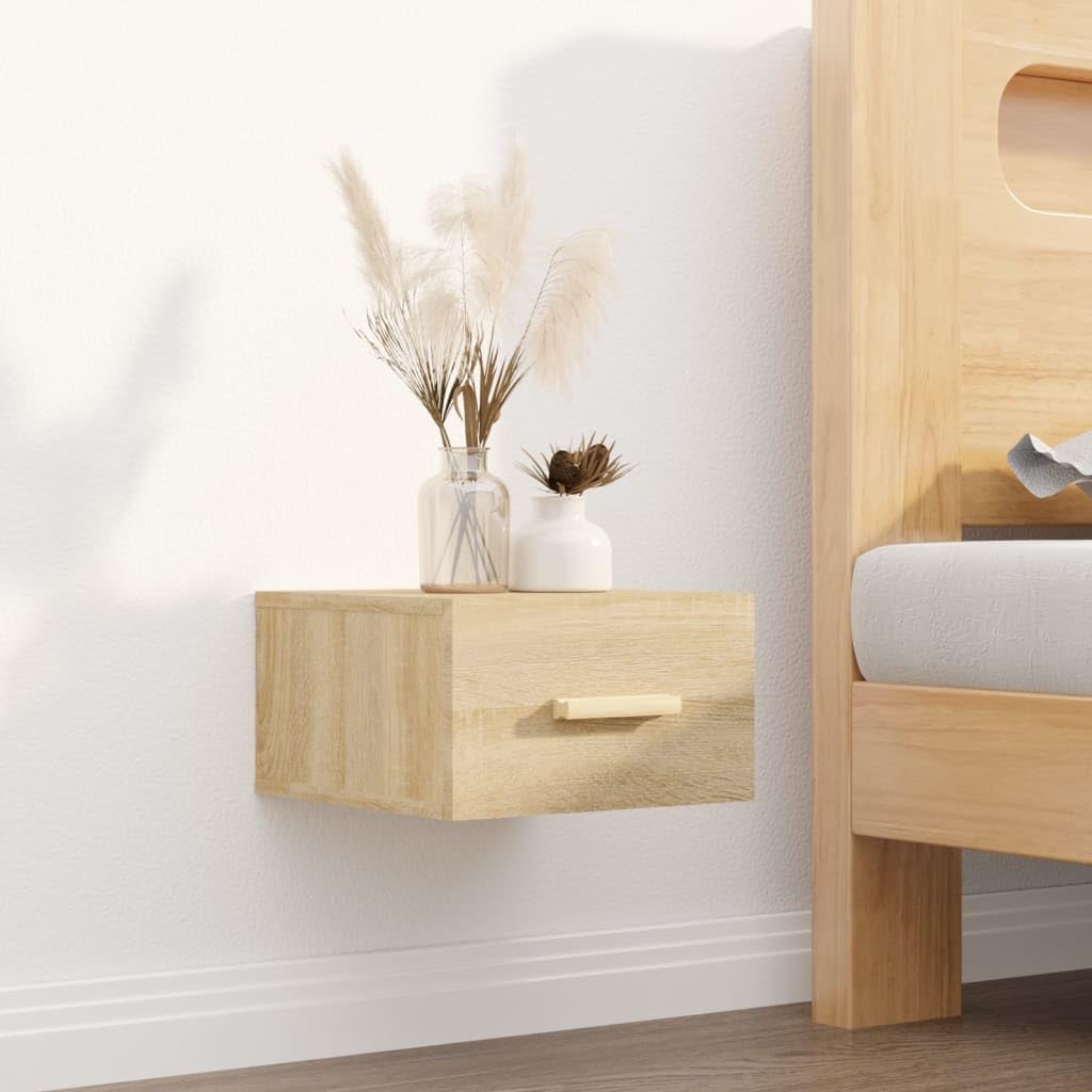 Wandmontierter Nachttisch aus Holzwerkstoff mit Stauraum für Schlafzimmer, Hänge Nachttisch mit glatter Oberfläche und Feuchtigkeitsbeständigkeit