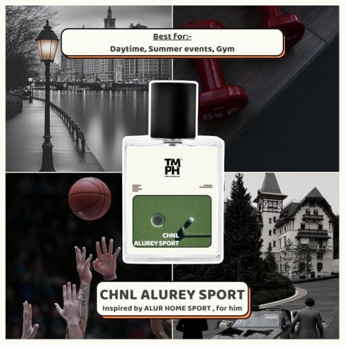 Image of TMPerfumehouse Chnl Alurey Sport EDP for Men | Amber, Woody & Long Lasting Perfume Spray | Aromatic, Woody, Fresh Spicy Fragrance | Luxury Gift for Him | TMPH | 50ml