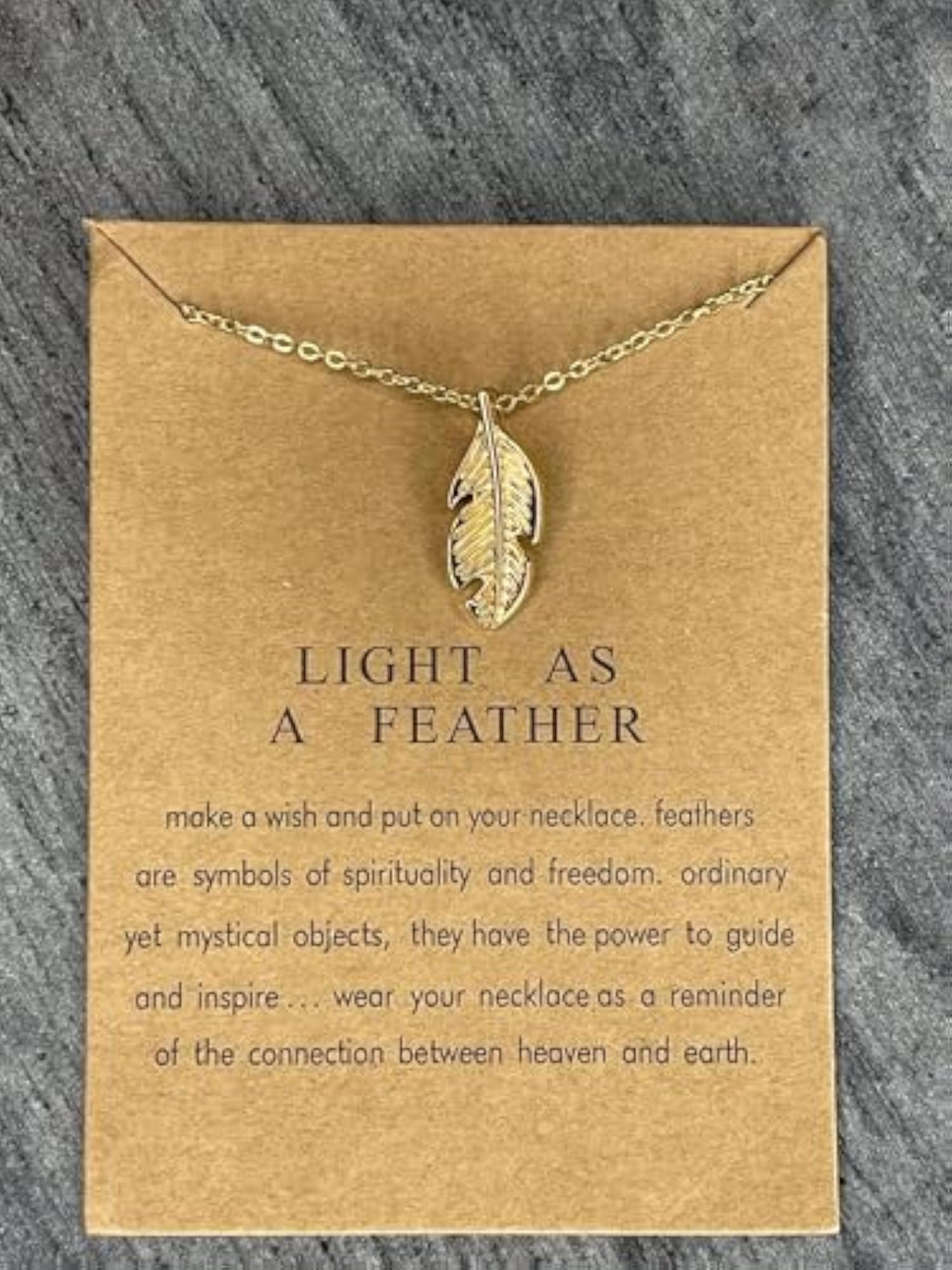 Women's Gold Tone Light as a Feather Pendant Necklace