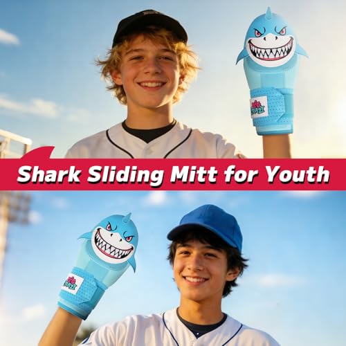 Big Crazy Baseball Sliding Mitts, Shark Sliding Mitt for Youth, Baseball Accessories and Protective Gear Flexible, Durable, Ambidextrous Blue by Big Crazy - Image 8
