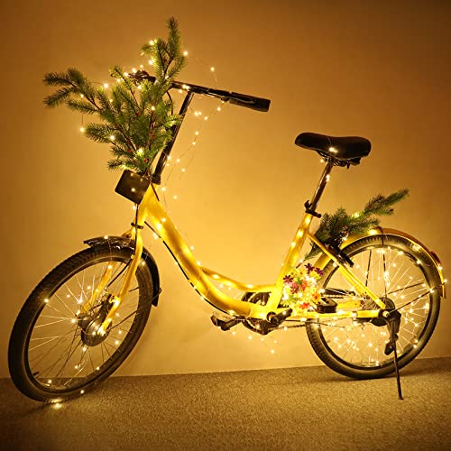 Image of Product Title : Amir Solar Powered String Lights, 100 LED Copper Wire Lights, Starry String Lights, Indoor /Outdoor Waterproof Solar Decoration Lights for Gardens, Home, Dancing, Party (Warm White)
