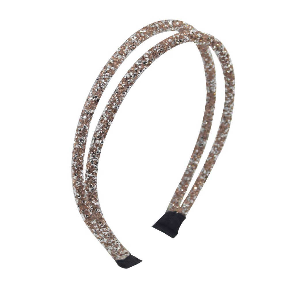 1Pcs Headbands for Women Turban Headbands for Women Rhinestone Diamond Double Crystal Side Hair Band Vintage Hairband Hair Hoops Hair Accessories,Champagne