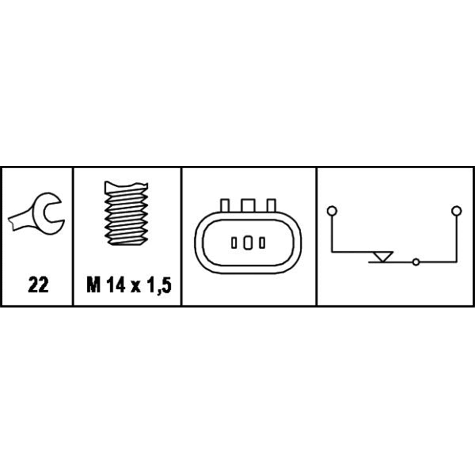 HELLA 6ZF 008 621-041 Przełącznik, światło cofania - 12V - 2-biegunowy - przykręcany - Zestyk rozwierny - elektryczny
