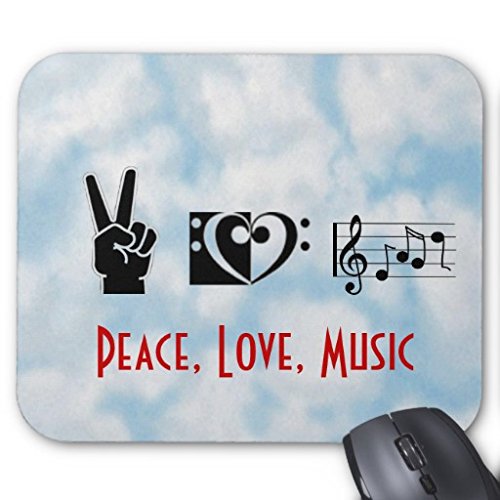 Fioieypo Standard Gaming Mousepad Peace Love Music Mouse Pad