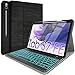 Produktbild Wineecy Beleuchtete Tastatur Hülle für Samsung Galaxy Tab S7 FE 12.4 2021 (SM-T730/T736B), Magnetisch Abnehmbare kabellose QWERTZ Tastatur mit PU Leder Schützhülle für Samsung Tab S7 FE (Schwarz)