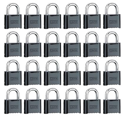 Master Lock 178D Set-Your-Own Combination Padlock, Die-Cast, Black, 24-Pack