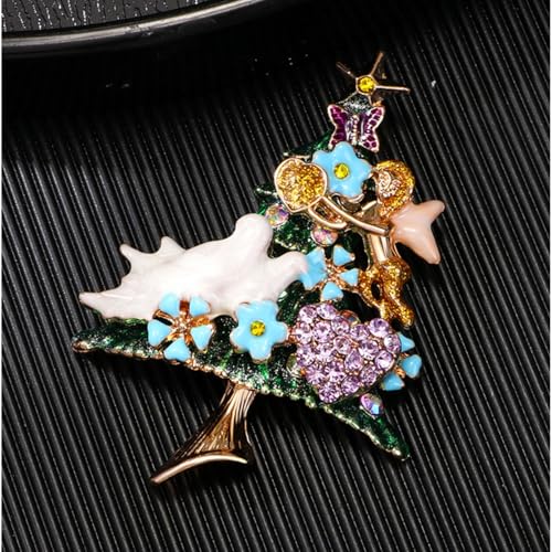 Image of Enamel Brooch Pin For Women Men, Vintage American Flag Crystal Lapel Pin, Christmas Brooch Suit Dress Clips Accessory Gift