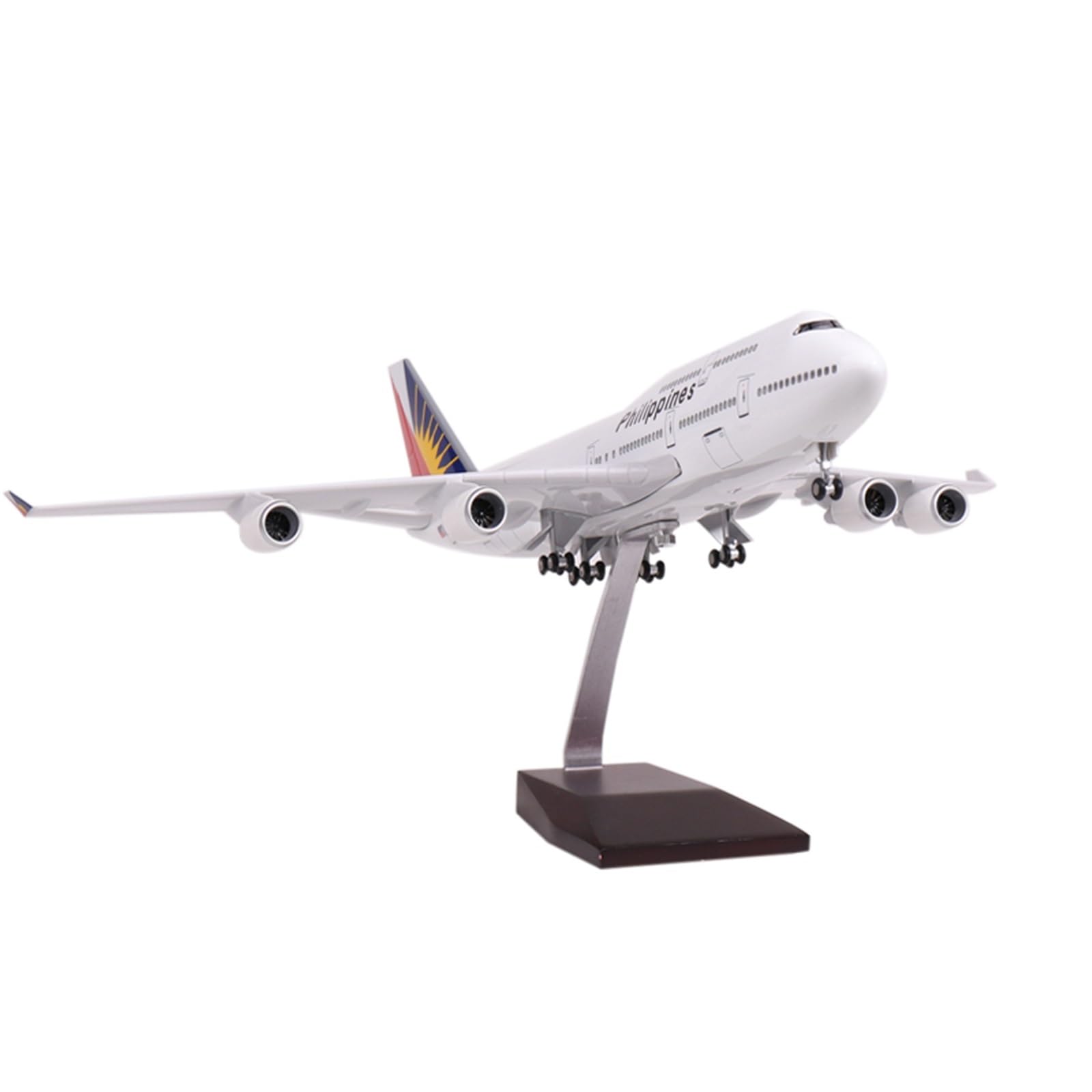 Repliki modeli samolotów 1/150 model odlewu kolekcjonerski samolot 47 cm dla filipińskich linii lotniczych dla Boeinga 747-400 samolot pasażerski miniaturowy model samolotu (ze światłem)