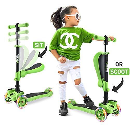 Hurtle 3 Wheeled Scooter for Kids - Stand & Cruise Child/Toddlers Toy Folding