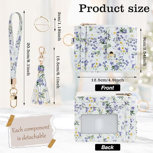 Image of KNGITRYI Small Wristlet Wallets for Women RFID Credit Card Holder Wallet Keychain Wristlet Wallet Credit Card Wallets for Women (butterfly)