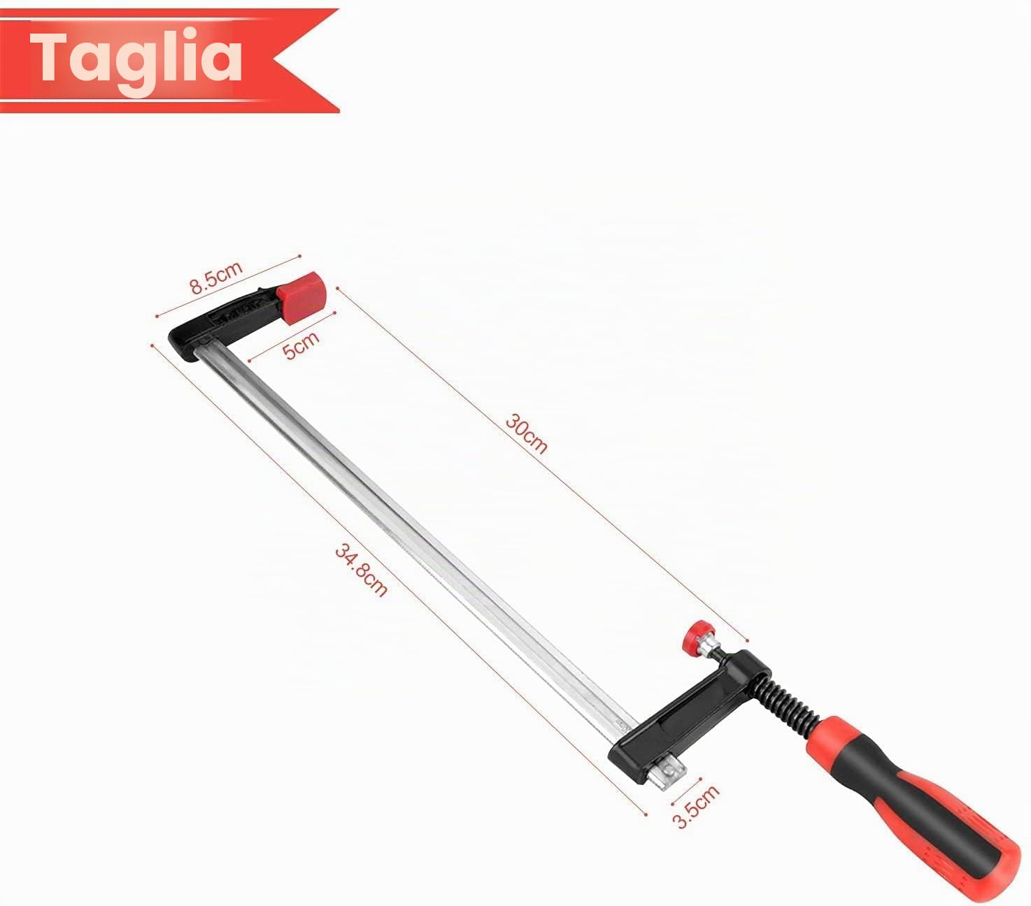 Morsetti a vite 4 pezzi, F-Bar Morsetto Falegname Clip F Clamps Bar morsetto set di ghiere rapido con impugnatura antiscivolo, per lavori di fissaggio e tenuta 50 x 300 mm