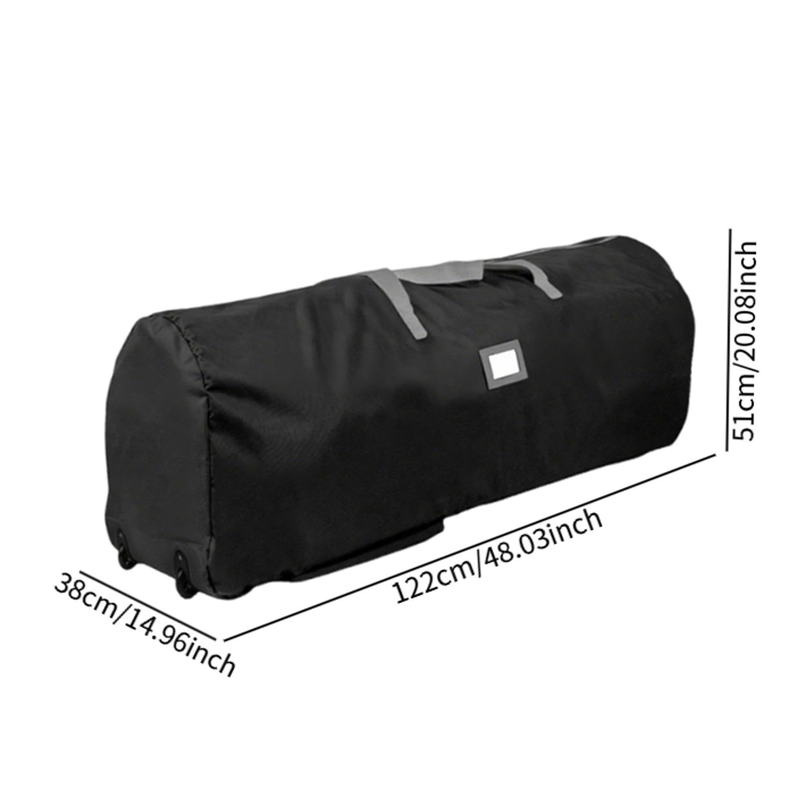 Yajuyi Aufbewahrungstasche für Künstliche Weihnachtsbäume mit Rollen, Leicht Und Einfach zu Transportieren, Multifunktionales Oxford Gewebe, Schwarz 122x38x51cm