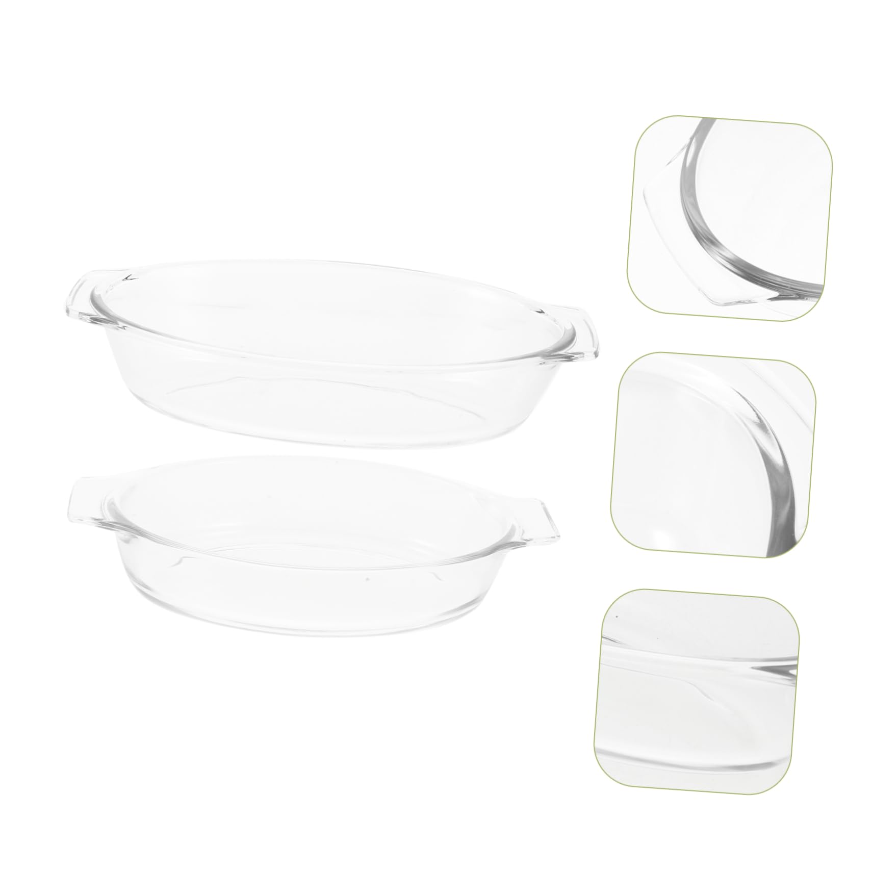 LIFKOME 2 Piezas Para Hornear Plato De Vidrio Para Pastel Bandeja Para Asar En El Horno Plato Para Ensalada Bandejas De Vidrio Para Horno Bandeja Para Asar Para Horno Platos