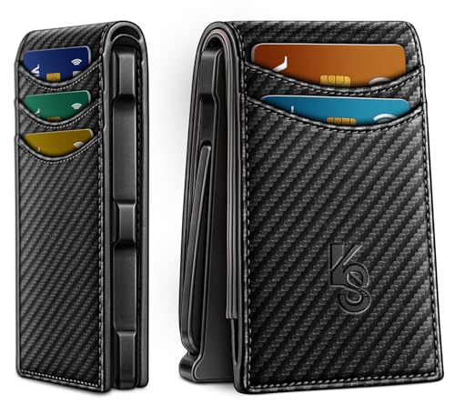 KEMISANT Men Wallet,Slim Wallet Card Case With Magnetic Billfold Flip,Pop-up Access for 12Cards RFID Blocking