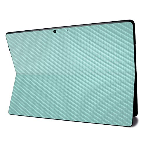Image of MightySkins Carbon Fiber Skin for Microsoft Surface Pro X - Solid Seafoam | Textured Carbon Fiber Finish | Easy to Apply, Remove, and Change Styles | Made in The USA