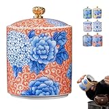 Salzkeller aus Keramik mit Deckel, 240 ml, klein, Vintage-Salzhalter, Behälter für Arbeitsplatte, luftdichtes Gewürzglas, Küchenaufbewahrungsschale für Kaffee, Zucker, Gewürze und Süßigkeiten (s6)