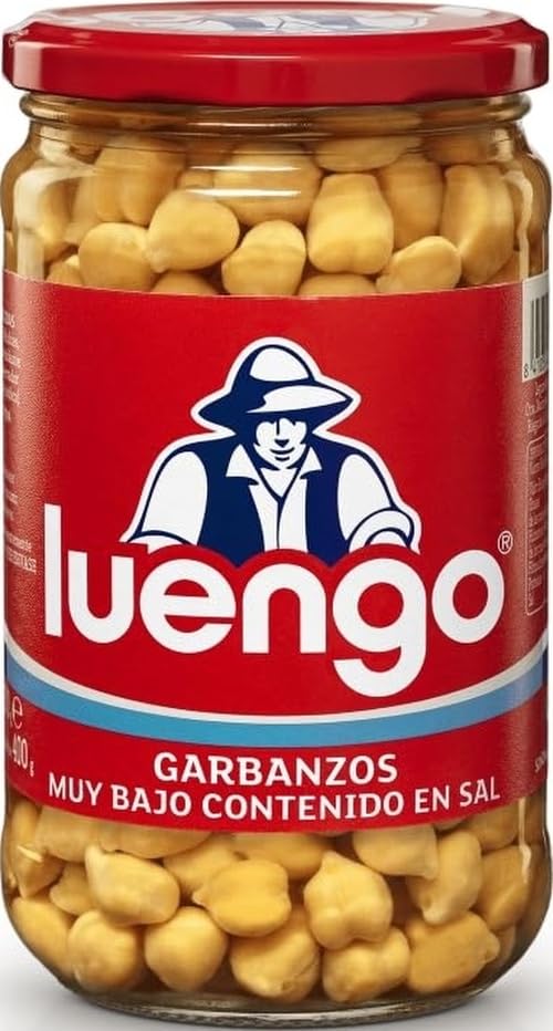 Luengo Garbanzo Cocido, Bajo Contenido en Sal - 570 gr