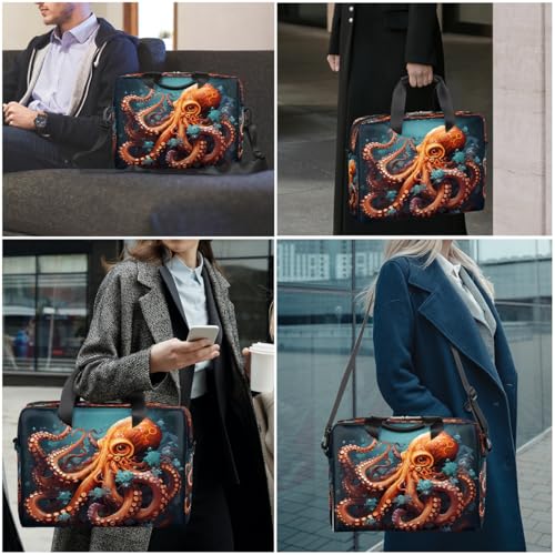 Maletín para laptop con diseño pulpo para laptops 13 a 16" miniatura 2