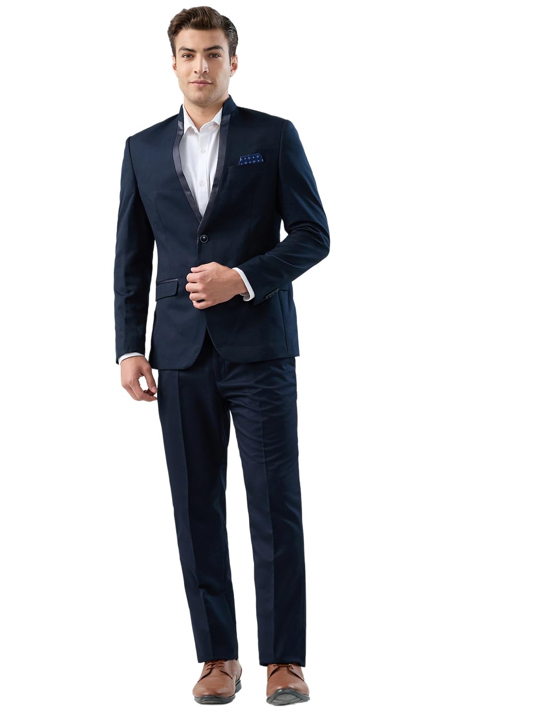 park avenue Super Slim Fit Dark Blue Suit For Men-picture-13