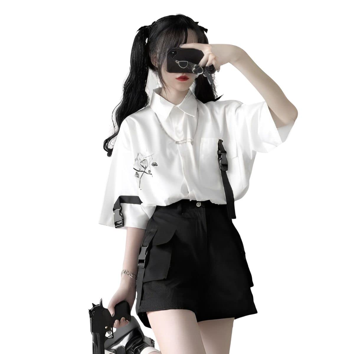 地雷、サブカル系服 まとめ売り Amazon.co.jp: [Liberte555] 地雷系 セットアップ サブカル地雷 水色