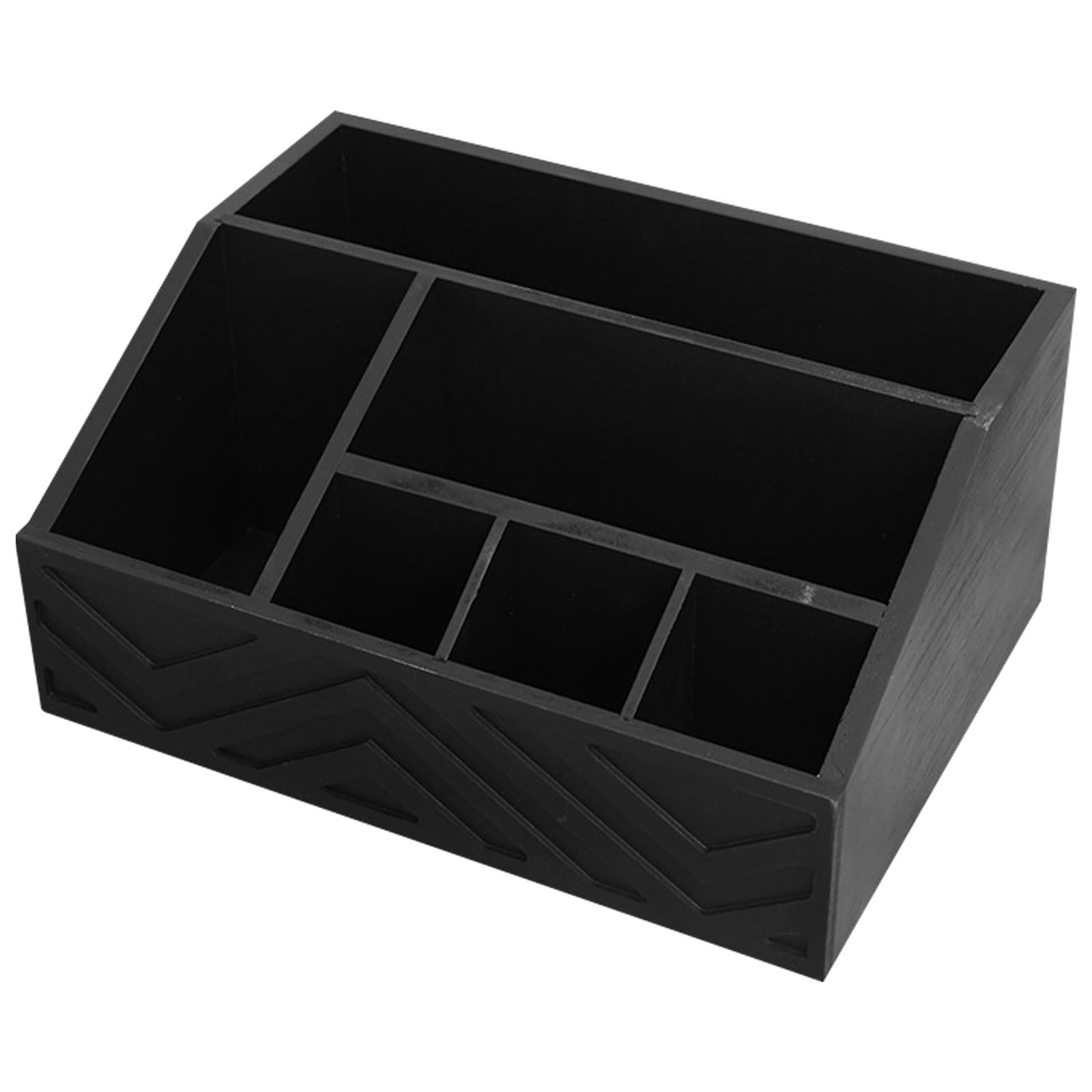 PRETYZOOM Clasificador de Correo de Madera Negro 6 Compartimentos
