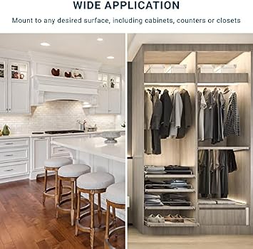 Parmida Led Swivel Under Cabinet Lighting Hardwired Or Plug In Installation 8 Inch 6w 3cct Color Selectable 3000 4000k 5000k Rotatable Lens Dimmable Linkable Etl Energy Star 1v 360lm Amazon Com
