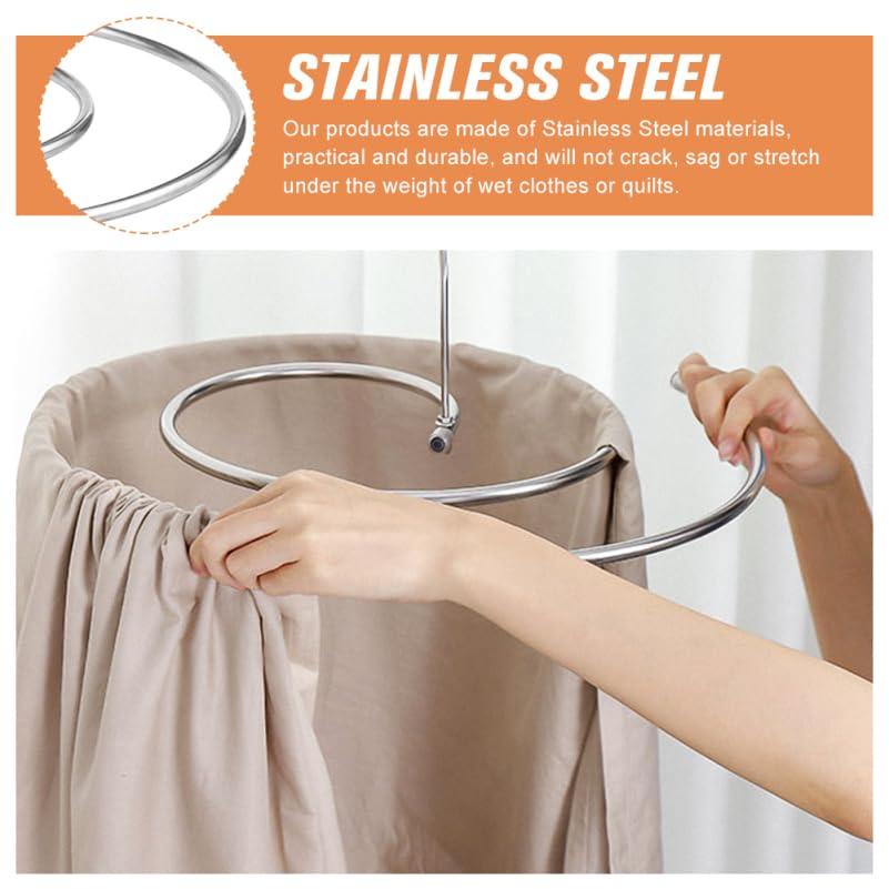 Stendibiancheria A Spirale In Acciaio Inox Con Gancio Girevole, 2 Metri, Portata 20 Kg, Per Interni/Esterni