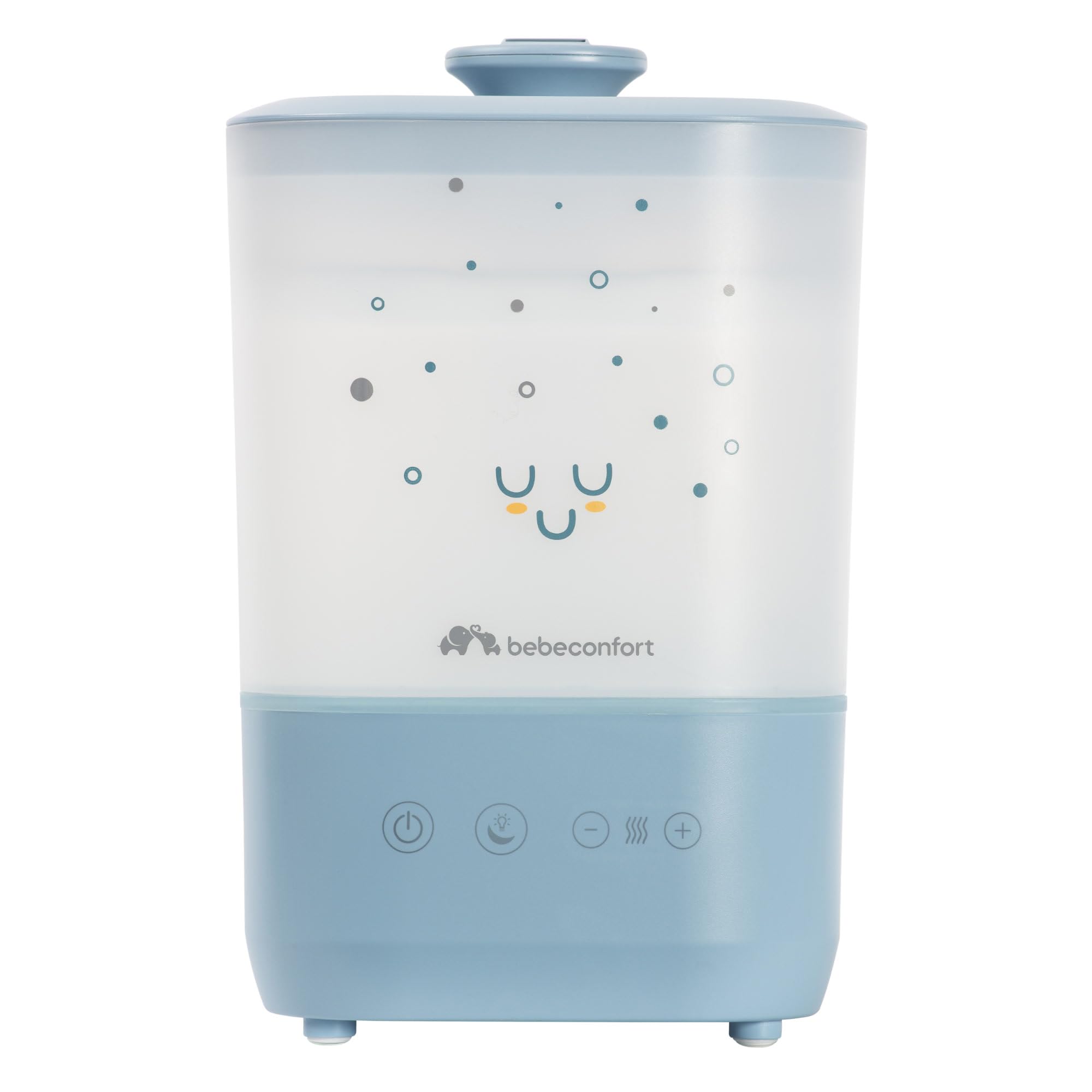 Bebeconfort Humidificateur D'air Bébé Cool-​Mist, Veilleuse Bébé 7 Couleurs, Technologie Ultrasonique (Jusqu'à 48h), Réservoir Easy-​Fill 2,​1 l, Arrêt Automatique, Brosse de Nettoyage Incluse, Bleu